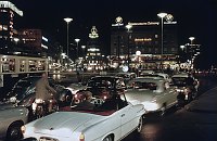 1955. Bayern. München. Nachtnahme. City. Autos